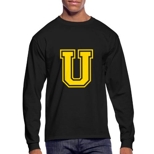 Letter U – Capital Athletic Alphabet Monogram - Men's Long Sleeve T-Shirt