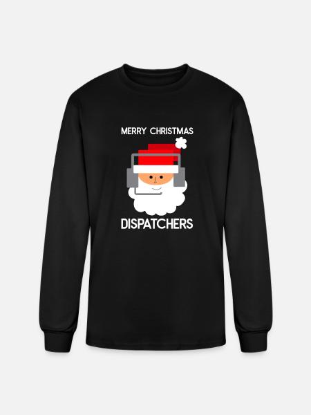 Merry Christmas 911 Dispatcher - Men's Long Sleeve T-Shirt - black