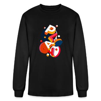 Play Typography - Men's Long Sleeve T-Shirt - black - Front