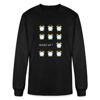 wake up - Men's Long Sleeve T-Shirt - black - Front