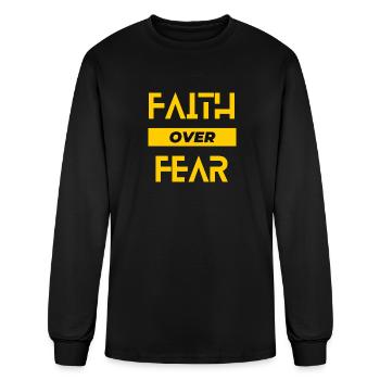 Faith over fear - Men's Long Sleeve T-Shirt - black - Front