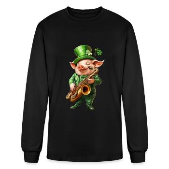 Pig - Men's Long Sleeve T-Shirt - black - Front