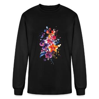 Orchid - Men's Long Sleeve T-Shirt - black - Front