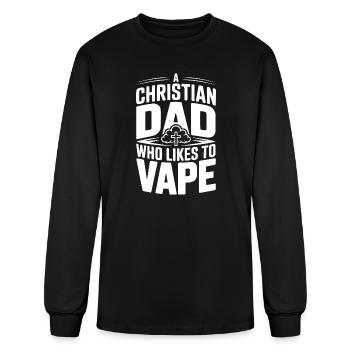 A Christian Dad Who Likes To Vape - Men's Long Sleeve T-Shirt - black - Front