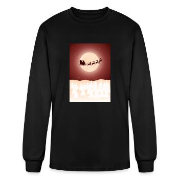 Santa on Full moon - Men's Long Sleeve T-Shirt - black - Front