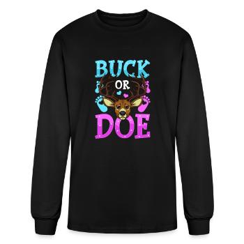 Gender Reveal Buck Or Doe Boy Or Girl - Men's Long Sleeve T-Shirt - black - Front