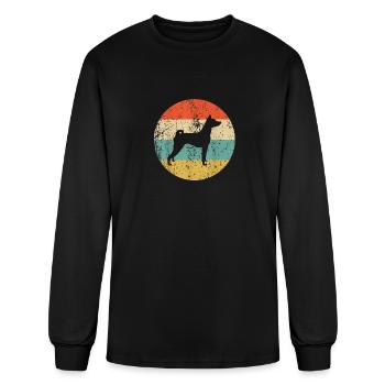 Basenji Vintage Retro Basenji Dog - Men's Long Sleeve T-Shirt - black - Front
