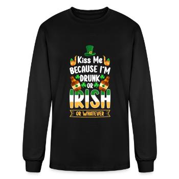 Irish Pub Shamrock Leprechaun Celtic - Men's Long Sleeve T-Shirt - black - Front