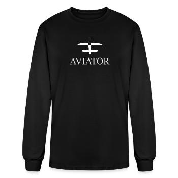 T-shirt Logo minimaliste emblème d’aviateur - T-shirt à manches longues Homme - noir - Devant