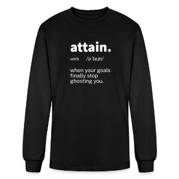 Attain Definition Goal Achiever Gift - Men's Long Sleeve T-Shirt - black - Front