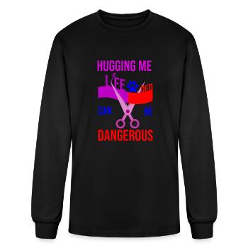 hugging me can be dangerous - Men's Long Sleeve T-Shirt - black - Front
