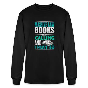 Massive Law books are calling and i must go stars - Men's Long Sleeve T-Shirt - black - Front