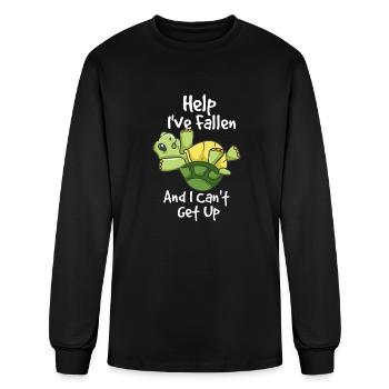Funny Turtle Depression - Men's Long Sleeve T-Shirt - black - Front