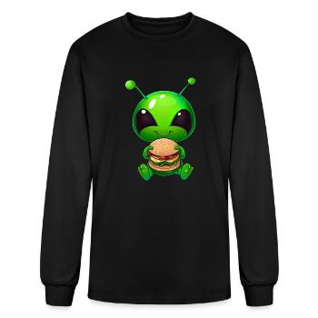 Hungry Alien: Cheeseburger Devourer - Men's Long Sleeve T-Shirt - black - Front