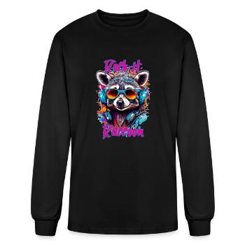 Rock-it Raccoon - Men's Long Sleeve T-Shirt - black - Front