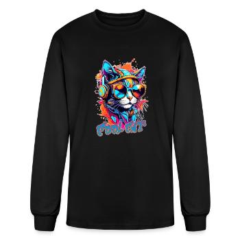 Cool Cat - Men's Long Sleeve T-Shirt - black - Front