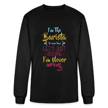 Bartender Job Latte Macchiato Coffee Shop - Men's Long Sleeve T-Shirt - black - Front