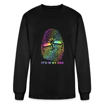 Retro Demolition Derby Finger Print It's In My DNA - Men's Long Sleeve T-Shirt - black - Front
