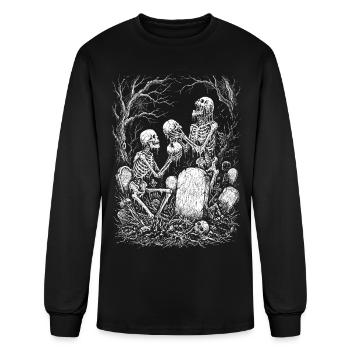 Zombie Skeleton Undead Horror Grave Goth Alt - Men's Long Sleeve T-Shirt - black - Front