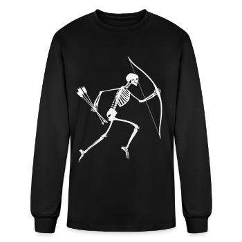 funny Archery skeleton Archer Halloween gift Shirt - Men's Long Sleeve T-Shirt - black - Front