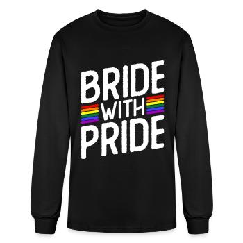 Bride With Pride - Lesbian Wedding Gay Marriage - Men's Long Sleeve T-Shirt - black - Front