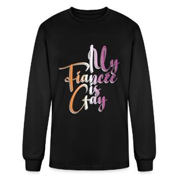 My Fiancée Is Gay - Lesbian Wedding Gay Marriage - Men's Long Sleeve T-Shirt - black - Front