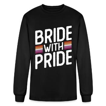 Bride With Pride - Lesbian Wedding Gay Marriage - Men's Long Sleeve T-Shirt - black - Front