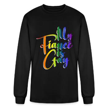 My Fiancé Is Gay - Gay Bachelor Party Gay Marriage - Men's Long Sleeve T-Shirt - black - Front