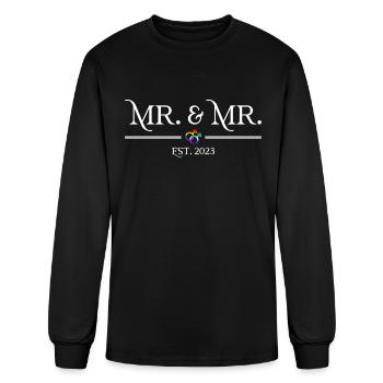 Mr. & Mr. Est. 2023 - Gay Bachelor Party Gay - Men's Long Sleeve T-Shirt - black - Front