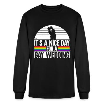 It's A Nice Day For A Gay Wedding - Gay Bachelor - Men's Long Sleeve T-Shirt - black - Front