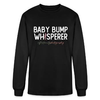 Baby Bump Whisperer #Maternityphotography - - Men's Long Sleeve T-Shirt - black - Front
