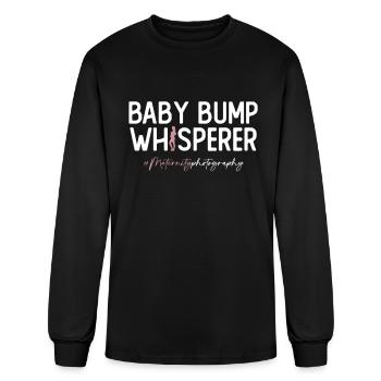 Baby Bump Whisperer #Maternityphotography - - Men's Long Sleeve T-Shirt - black - Front