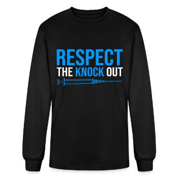 Respect The Knock Out Nurse Anesthetist Gift Idea - Men's Long Sleeve T-Shirt - black - Front