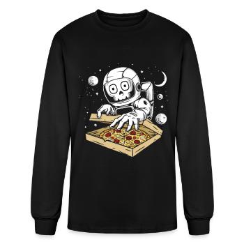 Astronaut pizza - Men's Long Sleeve T-Shirt - black - Front