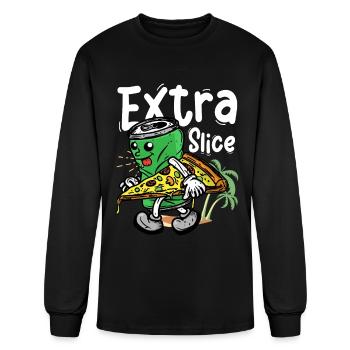 Extra Slice - Men's Long Sleeve T-Shirt - black - Front
