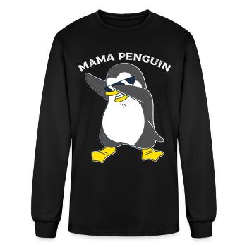 Penguin Mama Flightless Bird Lover Mother's Day - Men's Long Sleeve T-Shirt - black - Front
