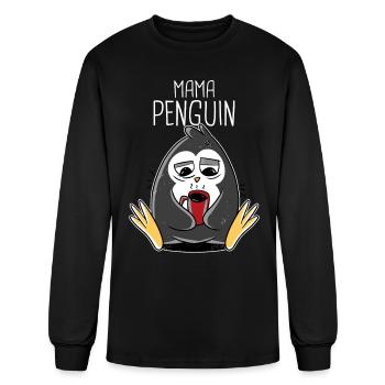 Penguin Mama Flightless Bird Lover Mother's Day - Men's Long Sleeve T-Shirt - black - Front