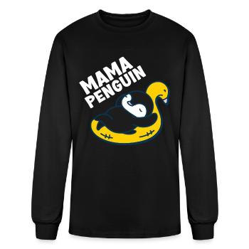 Penguin Mama Flightless Bird Lover Mother's Day Mo - Men's Long Sleeve T-Shirt - black - Front
