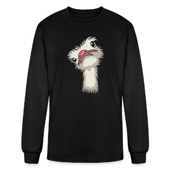 Flightless Bird Ornithology Ostrich - Men's Long Sleeve T-Shirt - black - Front