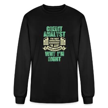 Funny Credit Analyst Gift - Men's Long Sleeve T-Shirt - black - Front