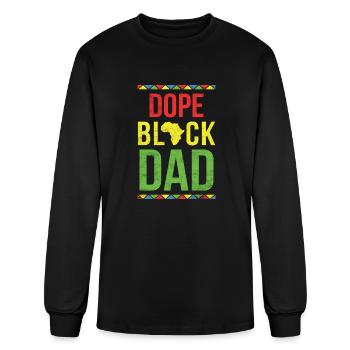 Dope Black Dad Black Power African American - Men's Long Sleeve T-Shirt - black - Front