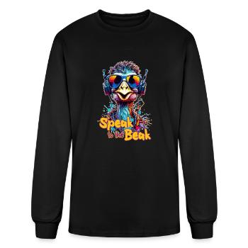 Speak Ostrich - Men's Long Sleeve T-Shirt - black - Front