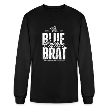 Blue Collar Brat Trucker Hat - Men's Long Sleeve T-Shirt - black - Front