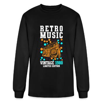 Music Cassette Year Audio - Men's Long Sleeve T-Shirt - black - Front