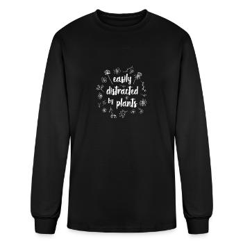 Distractible by flowers - Men's Long Sleeve T-Shirt - black - Front