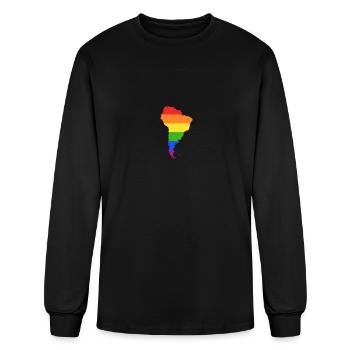 South America Rainbow Flag for LGTBQ Americans - Men's Long Sleeve T-Shirt - black - Front