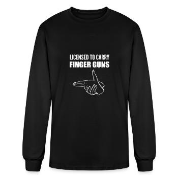 Finger Guns Cop Or Police Officer Gift - Men's Long Sleeve T-Shirt - black - Front
