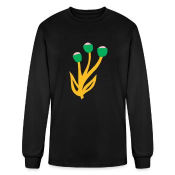 Triple Flower - Men's Long Sleeve T-Shirt - black - Front