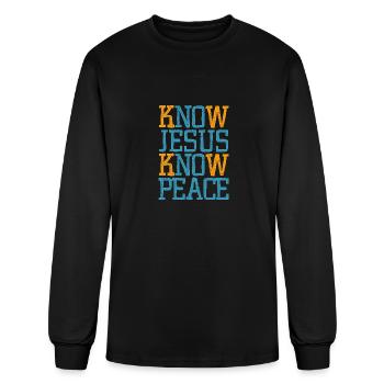 know jesus know peace merch - Men's Long Sleeve T-Shirt - black - Front