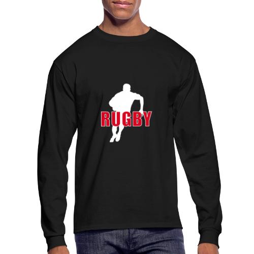 Bold Rugby Action Silhouette - Men's Long Sleeve T-Shirt